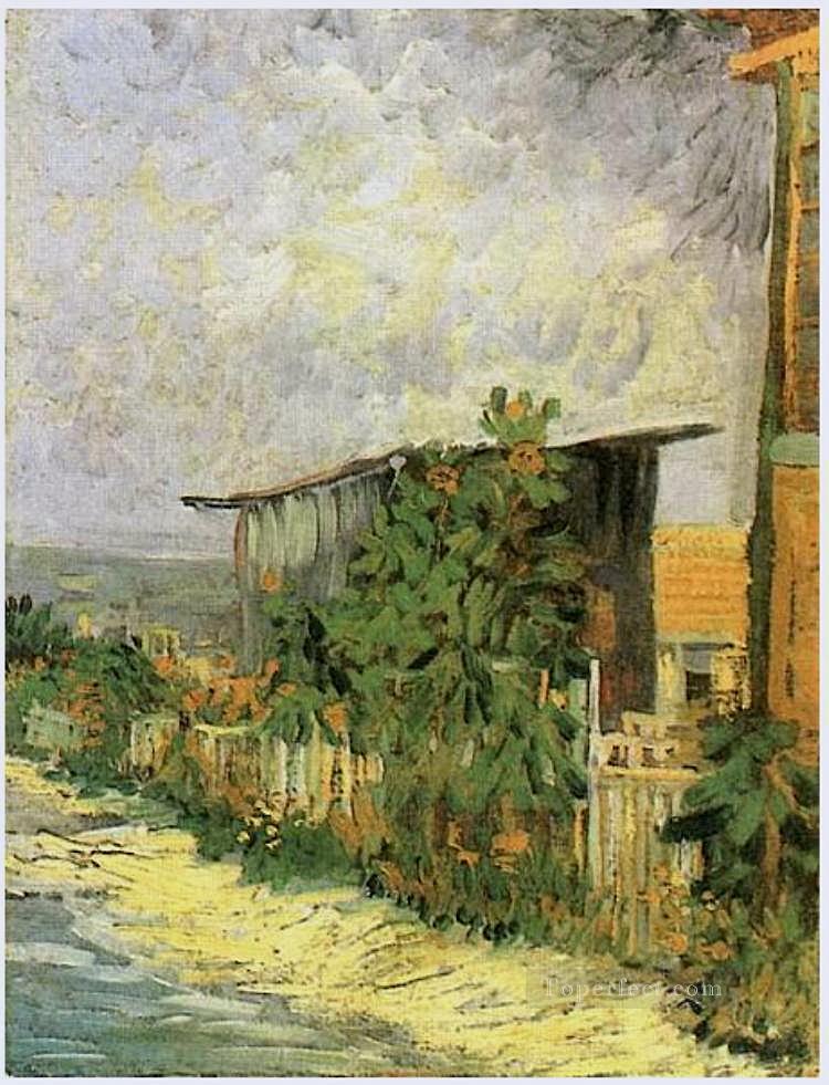 Camino de Montmartre con Girasoles Vincent van Gogh Pintura al óleo